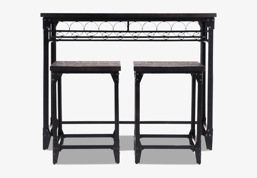 Foundry Bar & 2 Stools, transparent png
