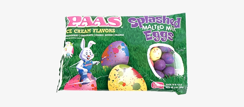 Paas Splashed Malted Milk Eggs Ice Cream Flavors - Paas Paas White Splashed Malted Milk Candy Eggs 12, transparent png