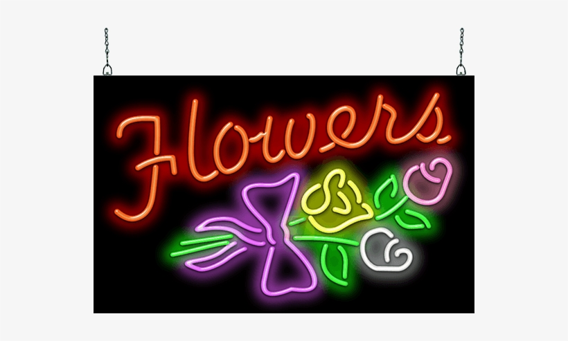 Flowers Neon Sign Gf 40 14 Jantec Neon - Flowers Neon Sign, transparent png