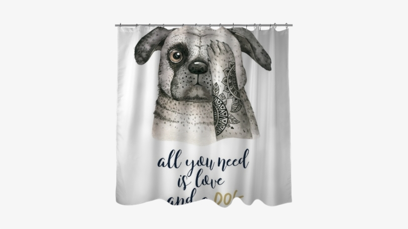 Watercolor Closeup Portrait Of Cute Dog - Dog, transparent png