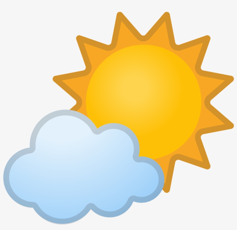 Sun Behind Small Cloud Icon - Happy Sun Emoji, transparent png
