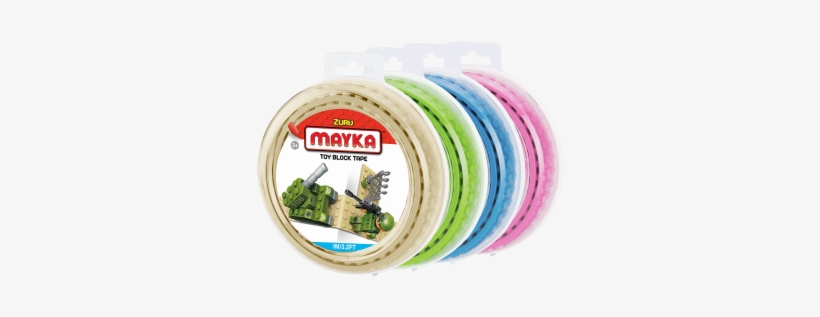 Mayka Construction Tape Small Mixed 4pk - Mayka Toy Block Tape (4-pack) - 3.2 Ft 2-stud, transparent png
