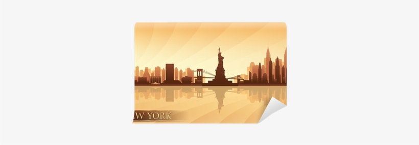 New York City Skyline Detailed Silhouette Wall Mural - Battoo Wall Decal New York City Nyc Skyline Cityscape, transparent png
