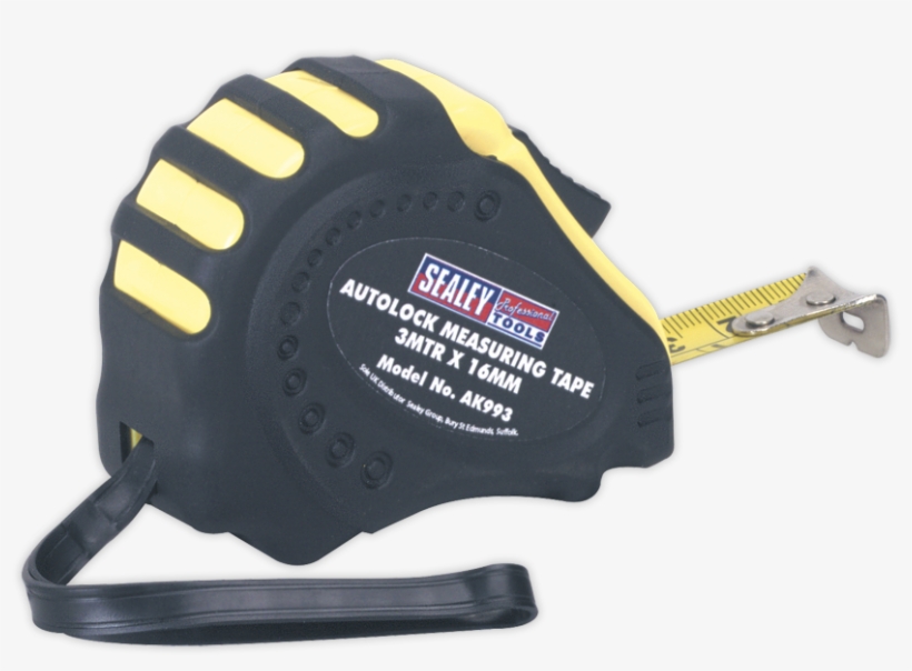 Ak993 Autolock Measuring Tape 3mtr X 16mm Metric/imperial - Sealey Ak995, transparent png