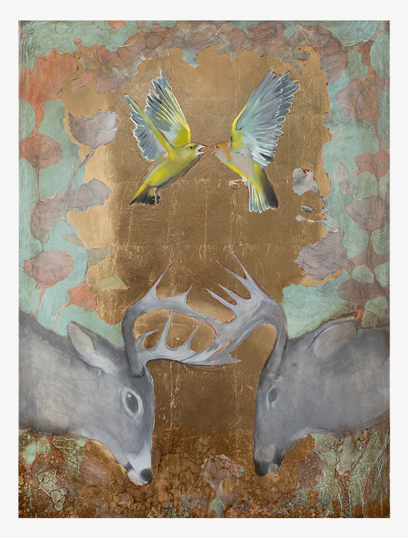 Finches & Antlers 48 - Silver, transparent png