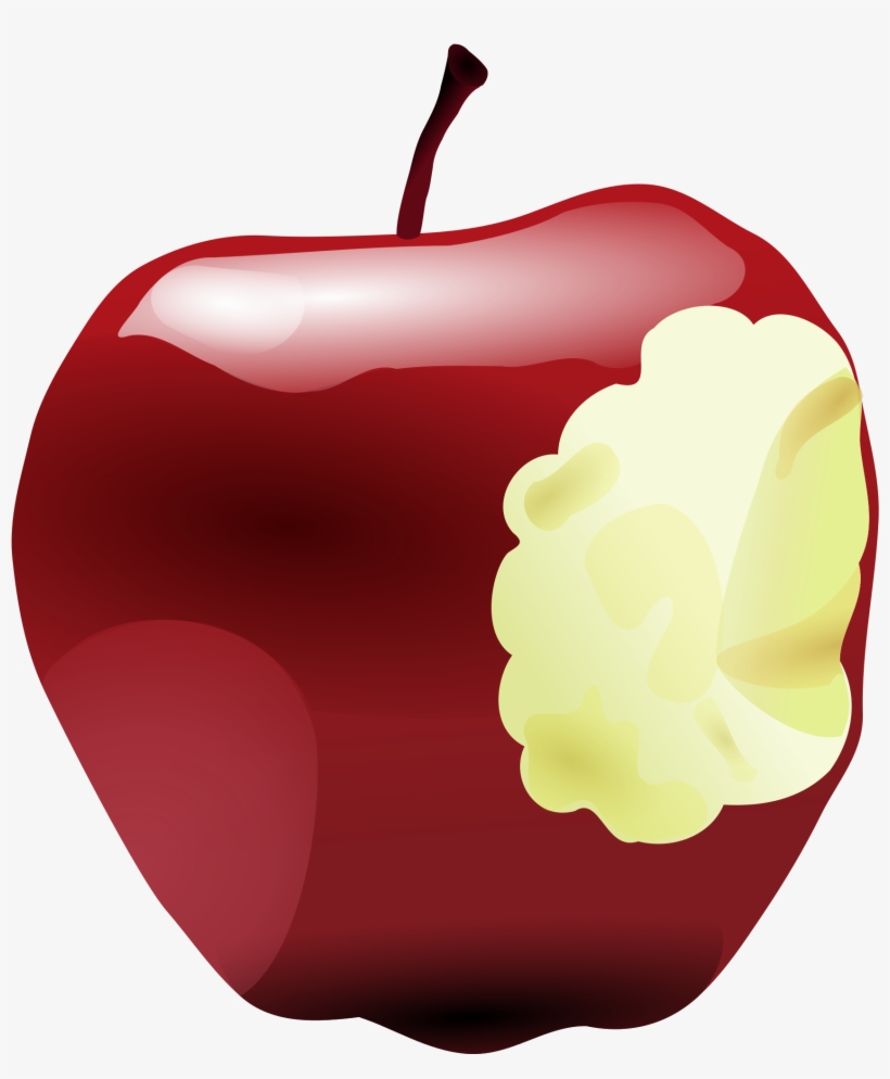 Glitter Clipart Apple - Bitten Apple, transparent png