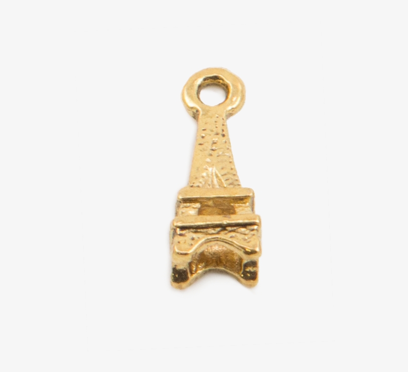 Gold Eiffel Tower Charm - Brass, transparent png