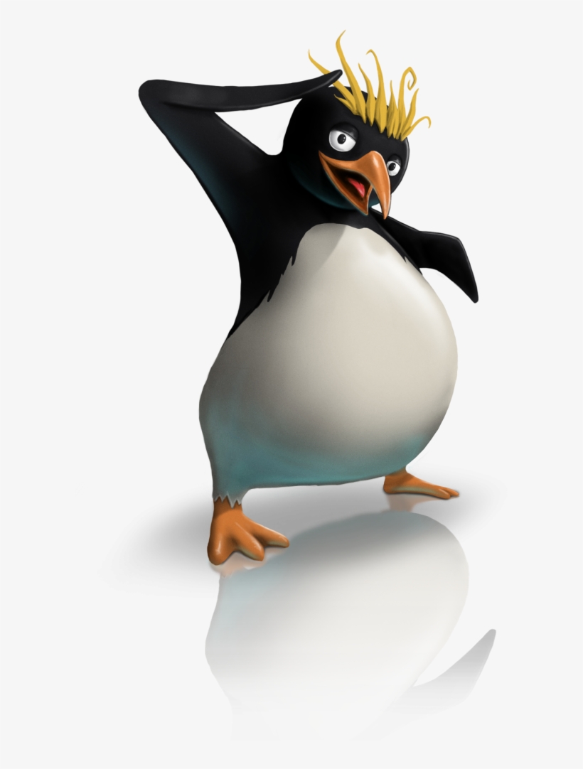 Macaroni Penguin - Penguin With Hair Cartoon - 756x1024 PNG Download