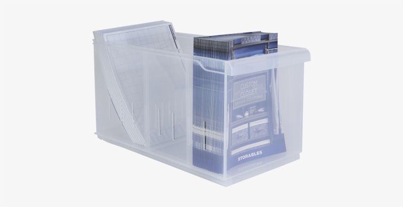 Large Plastic Wide Shelf Bin W/ Dividers - Large 9.5" X 17.75" Plastic Wide Shelf Bin W/ Dividers, transparent png