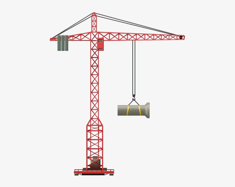 Red Tower Crane - Crane, transparent png