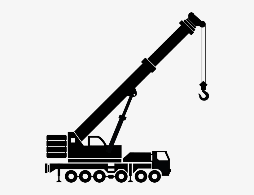 Png Free Crane Clipart Black And White - Truck Crane Clipart Black And White, transparent png