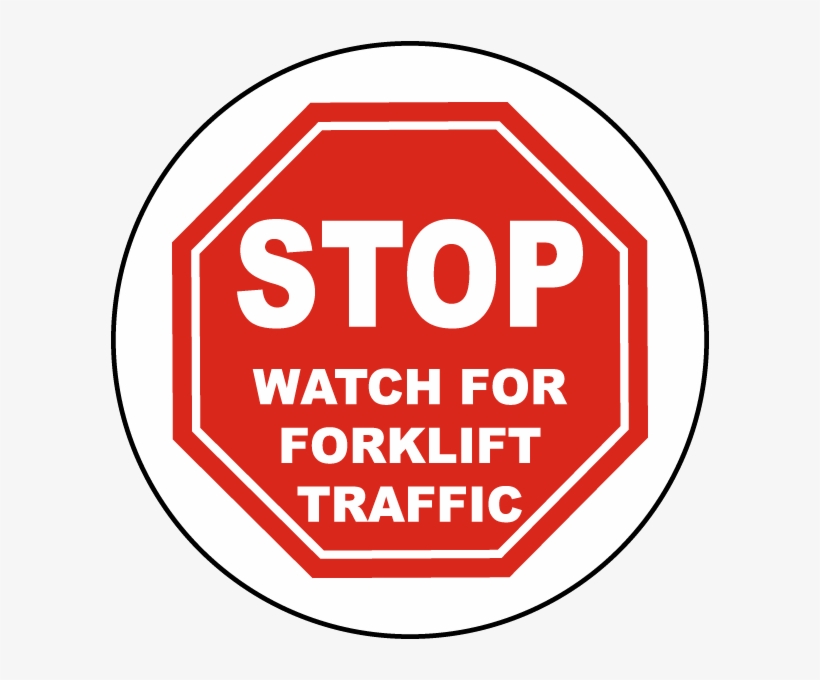Stop Watch For Forklift Floor Sign Stop Social Networking Square Car 3" X 3" 600x600