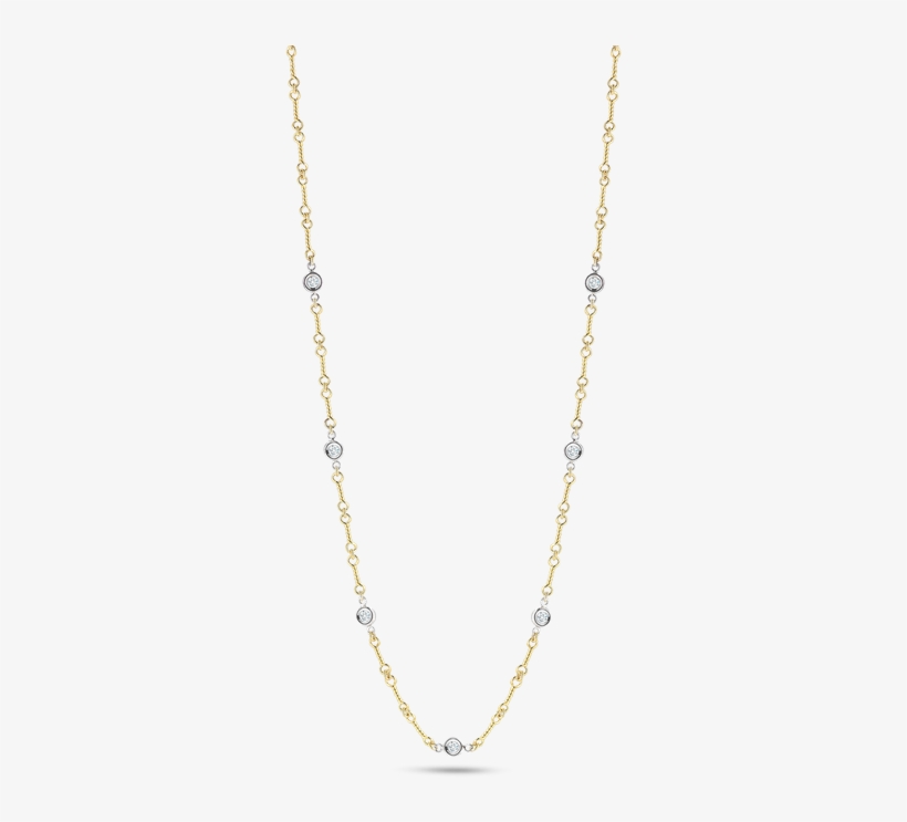 Roberto Coin Dog Bone Chain Necklace With Diamond Stations - Diamonds On A Chain, transparent png