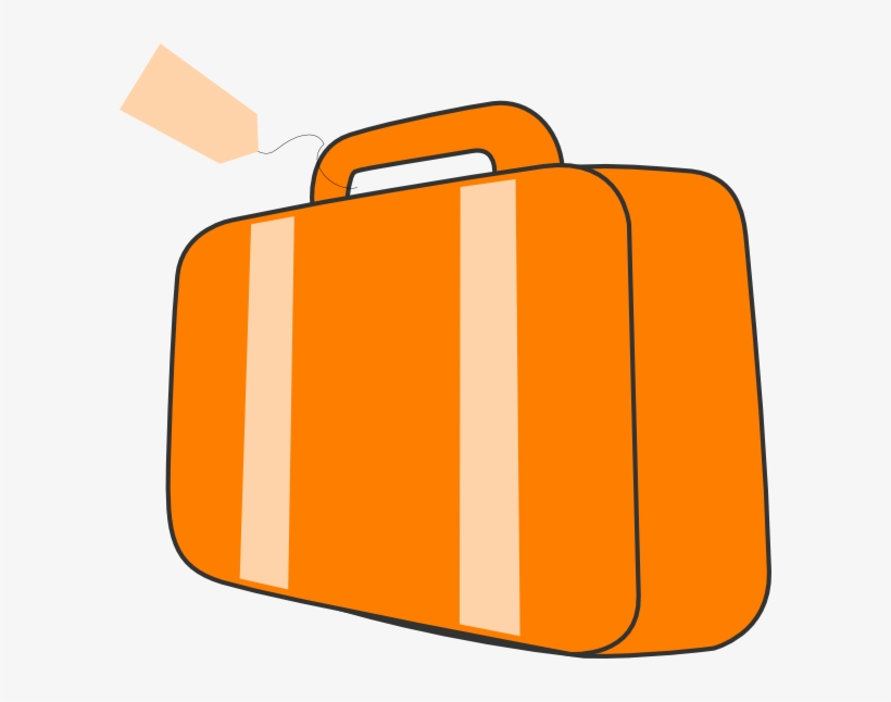 Clipart Free Luggage Clipart Suitcase Handle - Orange Suitcase Clipart, transparent png
