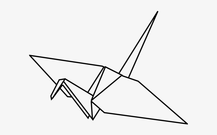 Paper Crane Outline Svg Clip Arts 600 X 431 Px, transparent png