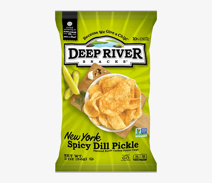 New York Spicy Dill Pickle Kettle Cooked Potato Chips - Deep River Snacks Potato Chips, Kettle Cooked, New, transparent png