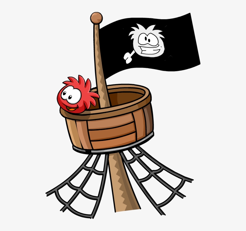 Red Puffle Crows Nest - Crows Nest Clip Art, transparent png