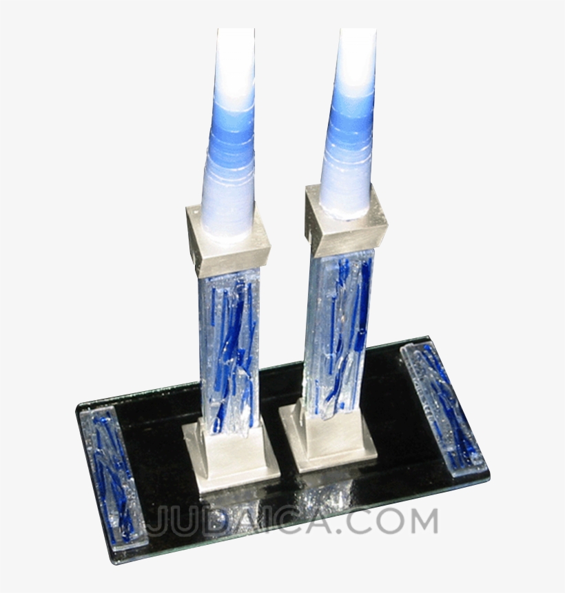 Blue Icicles Candlesticks & Tray - Kelemen Kuatro Blue Icicles Candlesticks & Tray, transparent png