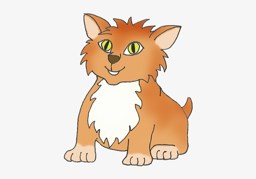 Cute Kitten Colored Png - Cat, transparent png