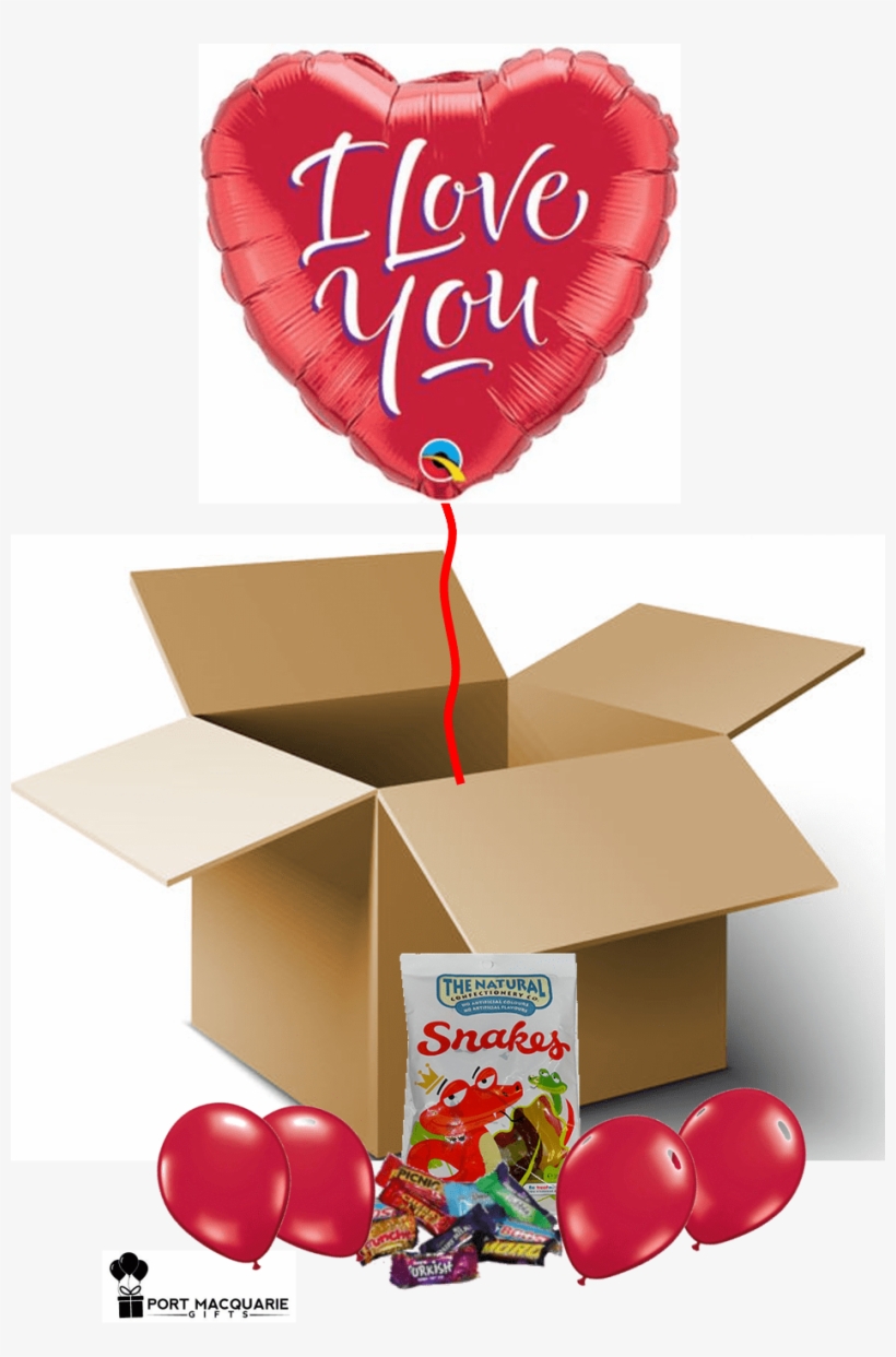 I Love You Script Balloon In A Box - Flover Image Love Hot, transparent png