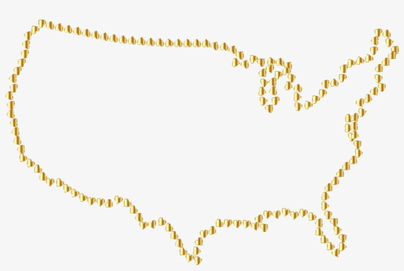 Prismatic Hearts Map No Big Image Png - United States Map No Background, transparent png