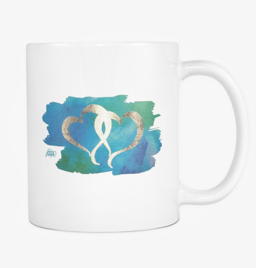 Two Gold Hearts Mug - Two Shiny Gold Hearts On A Navy Weekender, Purse, Carry-on,, transparent png