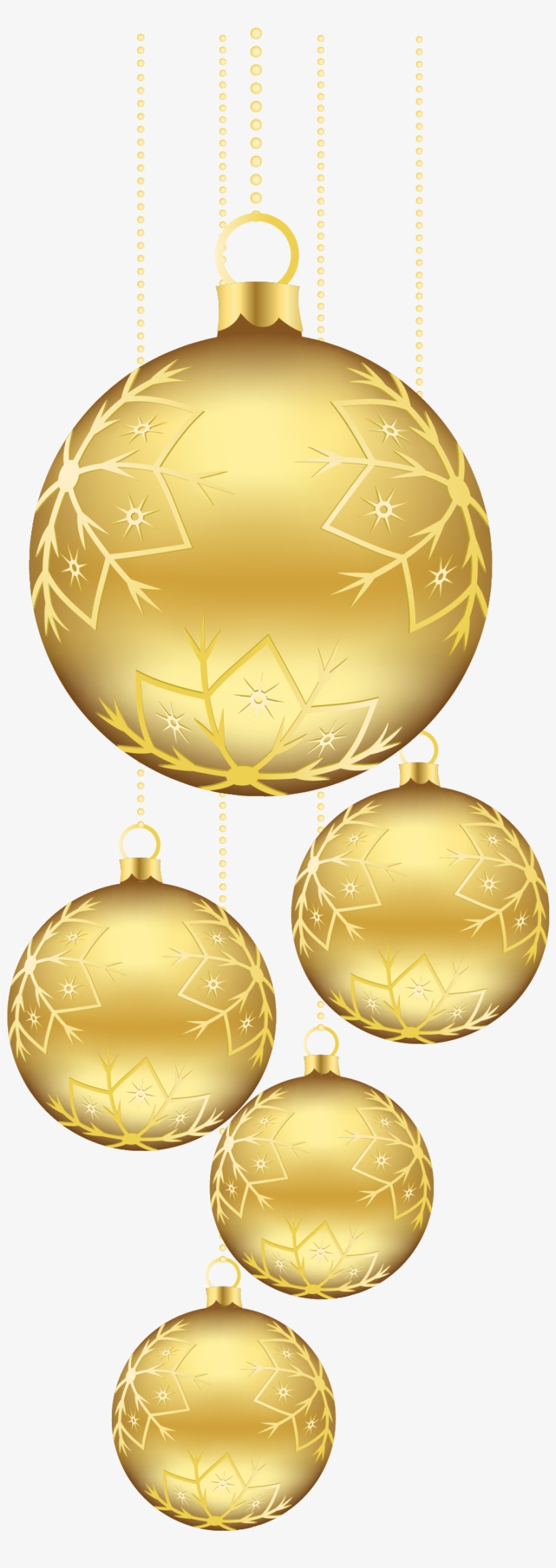 Gold Christmas Balls Ornaments Png - Hanging Gold Christmas Balls, transparent png
