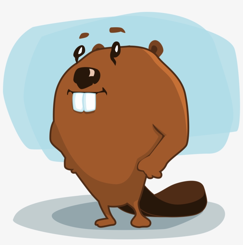 Big Image - Beaver Cartoon Shower Curtain, transparent png
