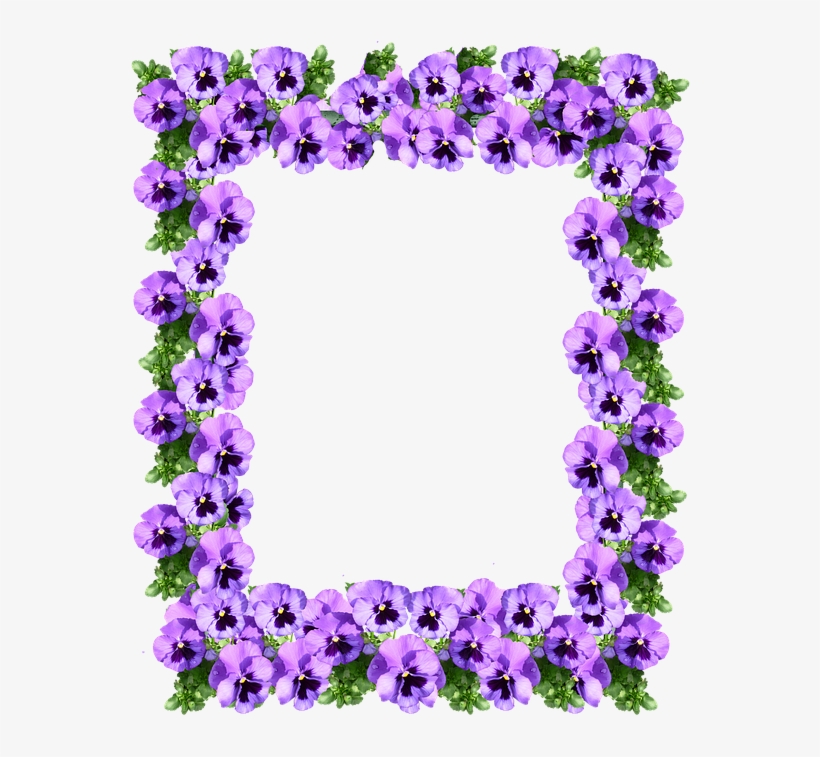 Purple Floral Border Png Pic - Purple Floral Border Png, transparent png