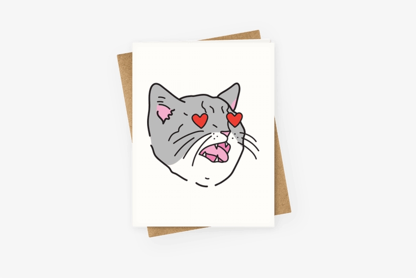 Cat With Heart Eyes Greeting Card - Happy Mothers Day Friend Funny, transparent png