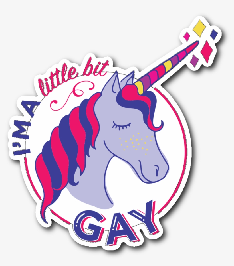 "i'm A Little Bit Gay" Vinyl Sticker, transparent png