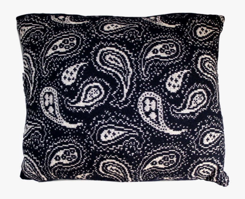 Navy Paisley Cushion, transparent png