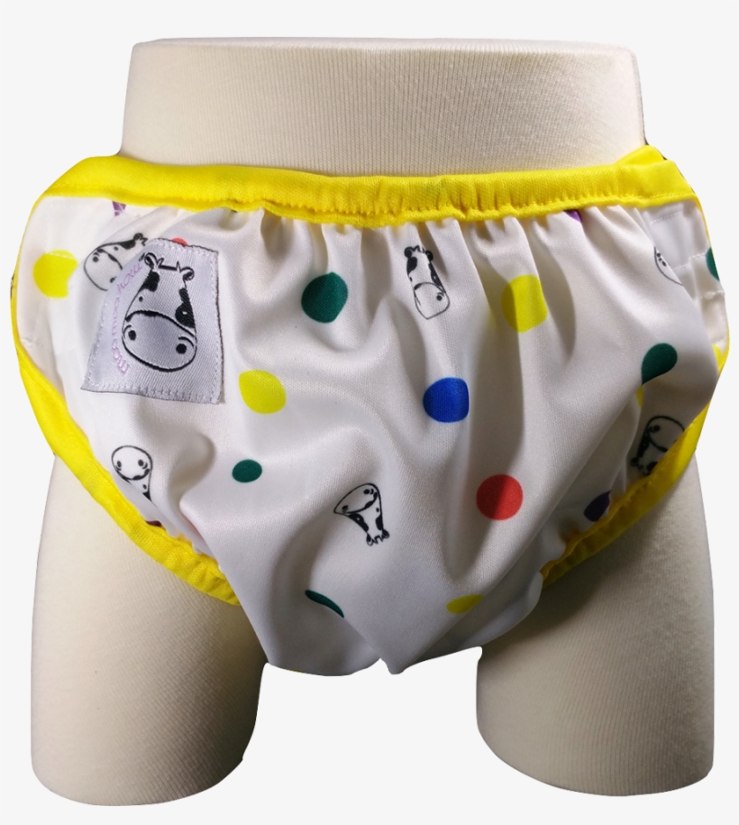 One Size Swim Diaper Moo Family With Yellow Border, transparent png