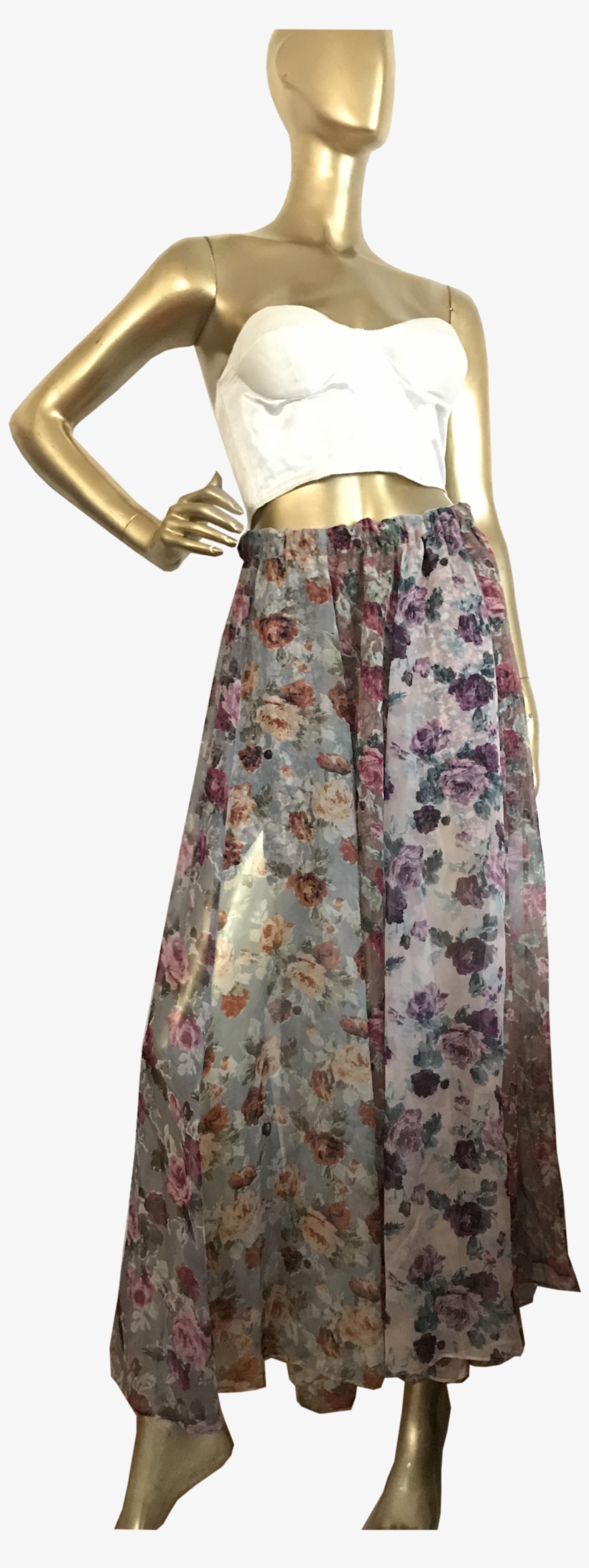 Beautiful Multi-color Boho Chic Floral Maxi Skirt, transparent png