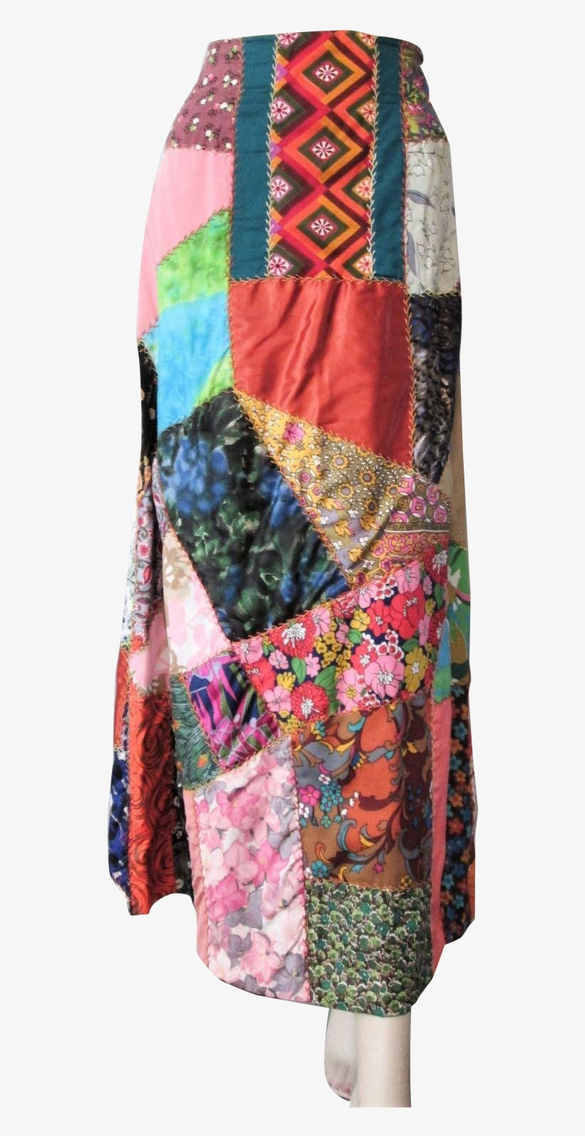 Groovy Vintage 1970s Hippie Boho Bohemian Crazy Quilt, transparent png