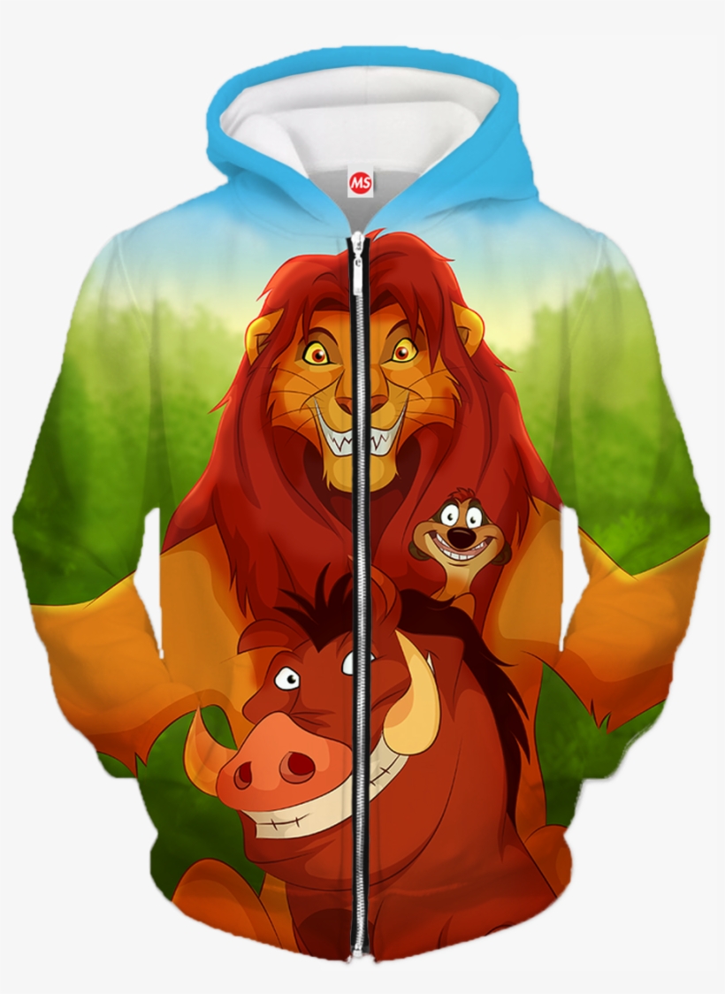 Hakuna Matata Zip Up Hoodie, transparent png