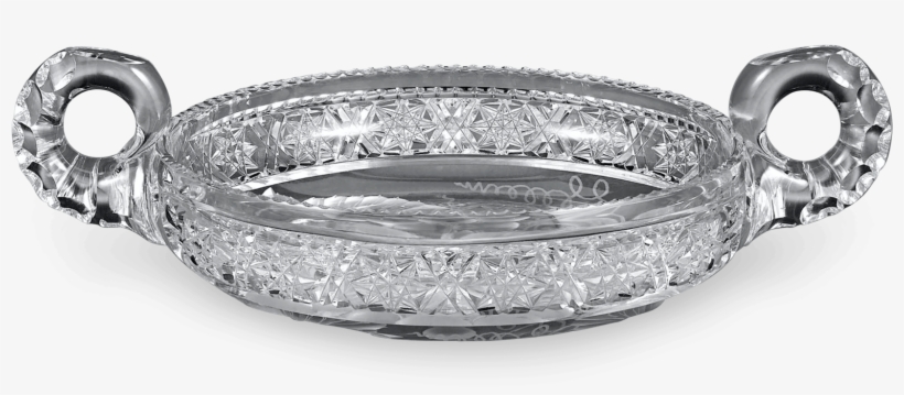 Vintage Pattern Double-handled Cut Glass Bowl By Tuthill, transparent png