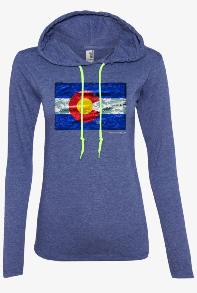 Digital Camo Colorado Flag Ladies' Long Sleeve T-shirt, transparent png