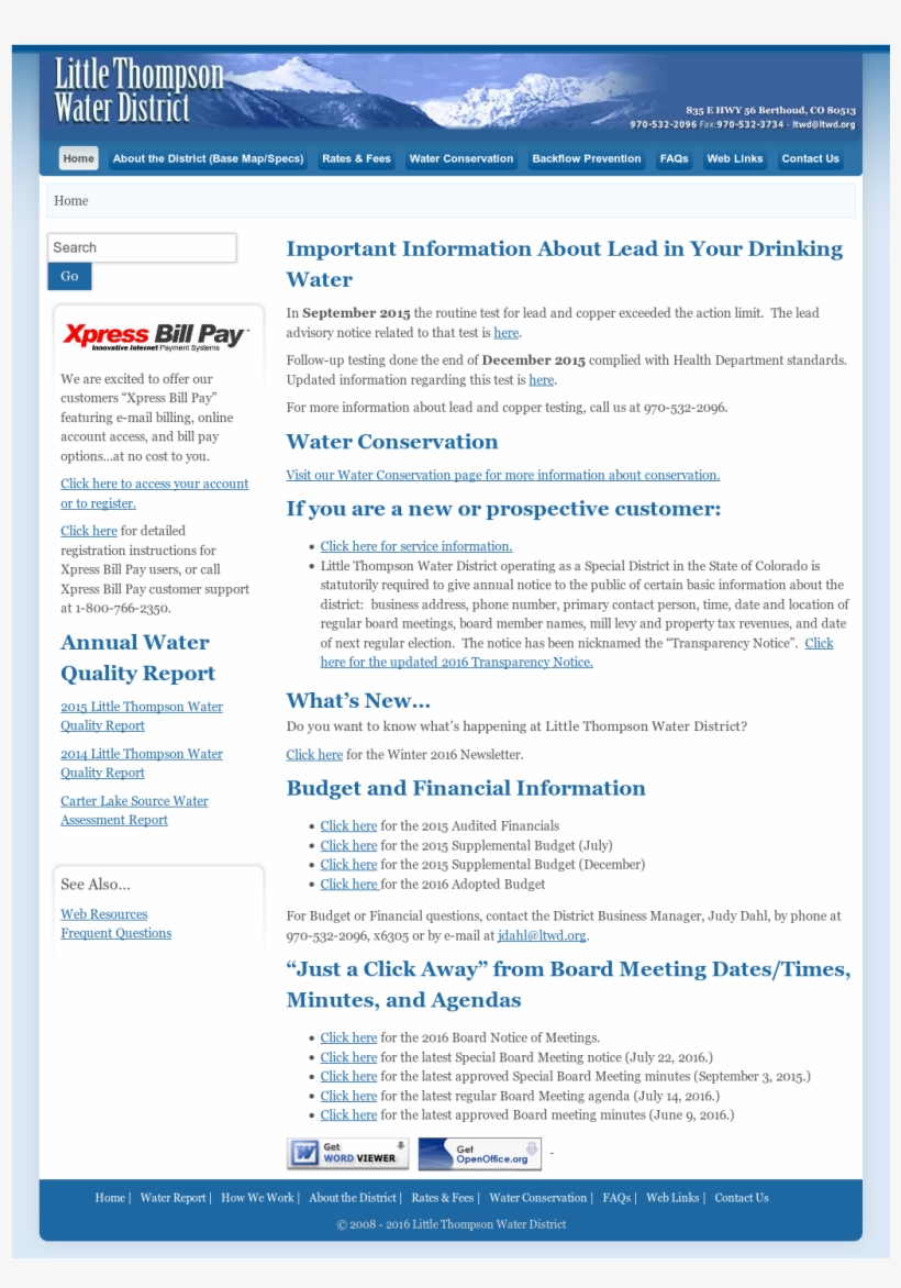 Little Tompson Water District Competitors, Revenue, transparent png