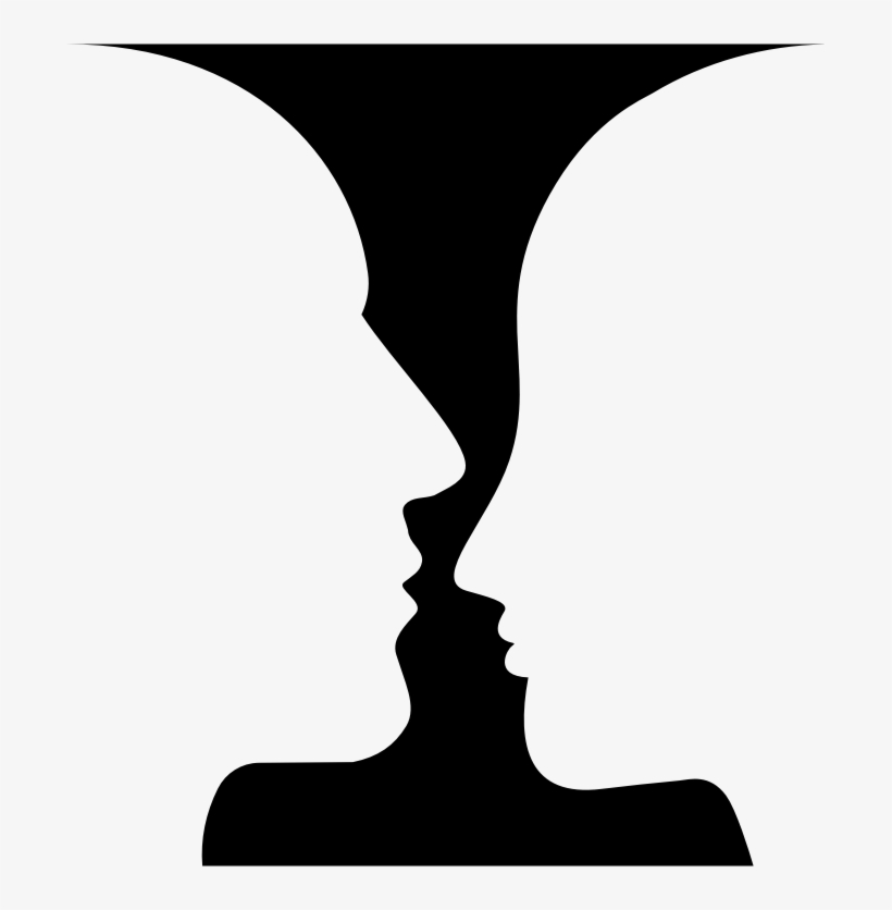 Male Female Vase Optical Illusion, transparent png