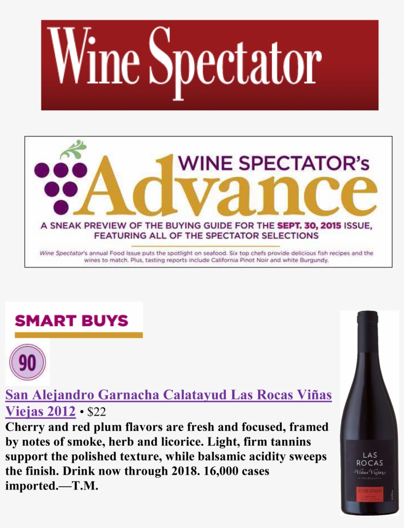 Las Rocas De San Alejandro Wine Spectator, transparent png