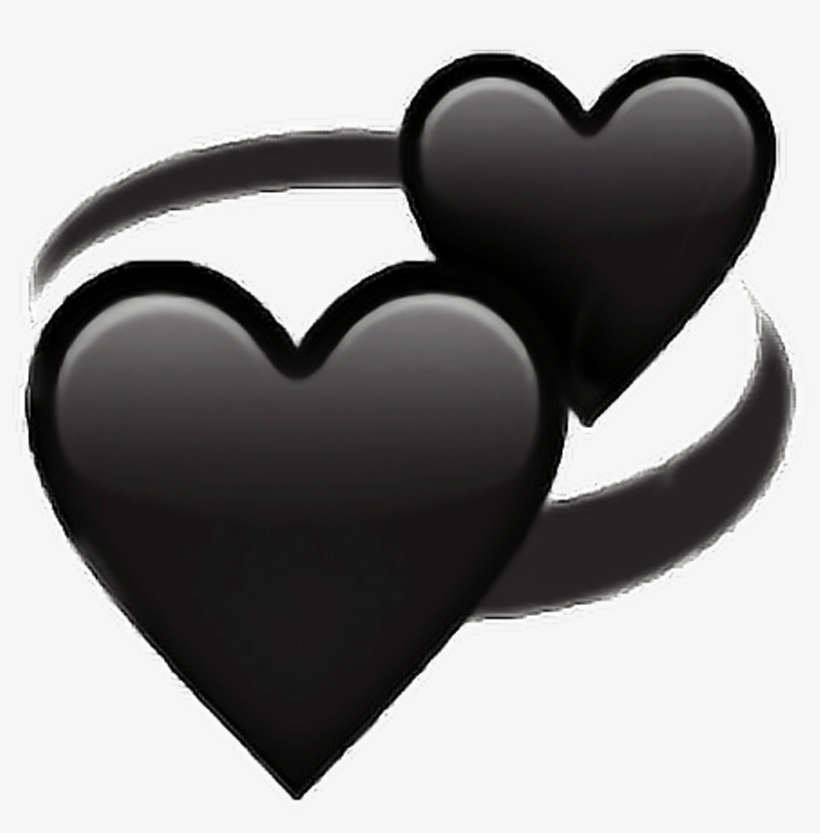 Black Love Heart Followback Followme Png Emoji Iphone, transparent png