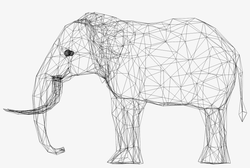 This Free Icons Png Design Of Low Poly 3d Elephant, transparent png