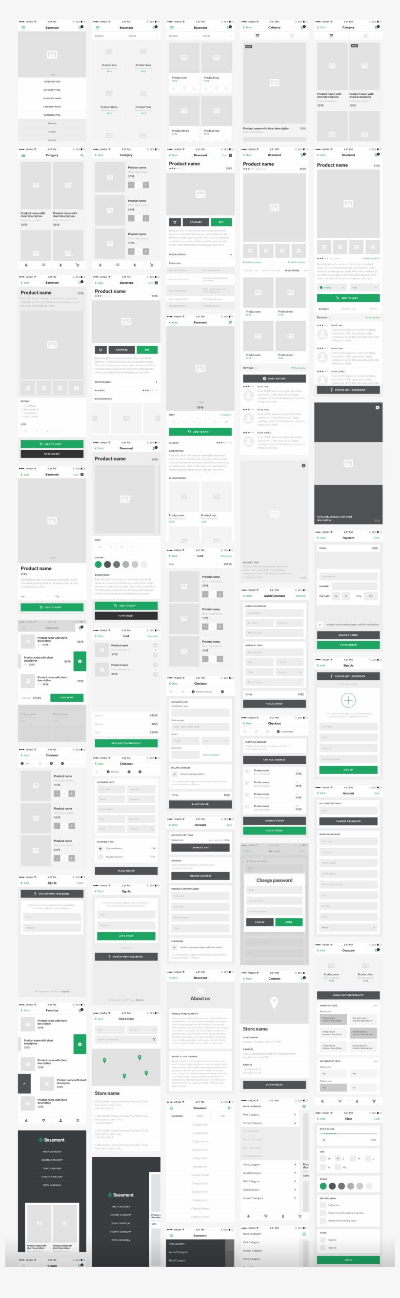 Ecommerce 50 Expertly Crafted Screens In Five Categories, transparent png