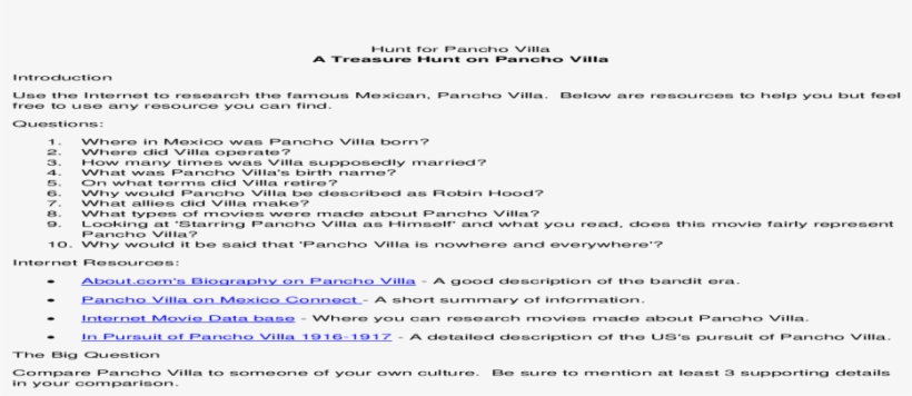 Hunt For Pancho Villa A Treasure Hunt On Pancho Hunt, transparent png