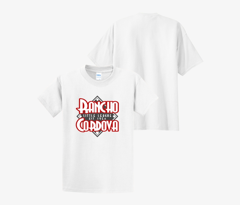 Custom Sports 100% White Cotton Tee W/ Rancho Little, transparent png