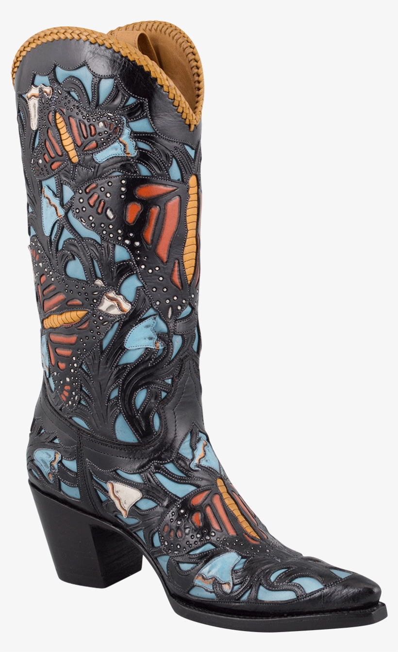 Women's Monarch Butterfly Boots, transparent png