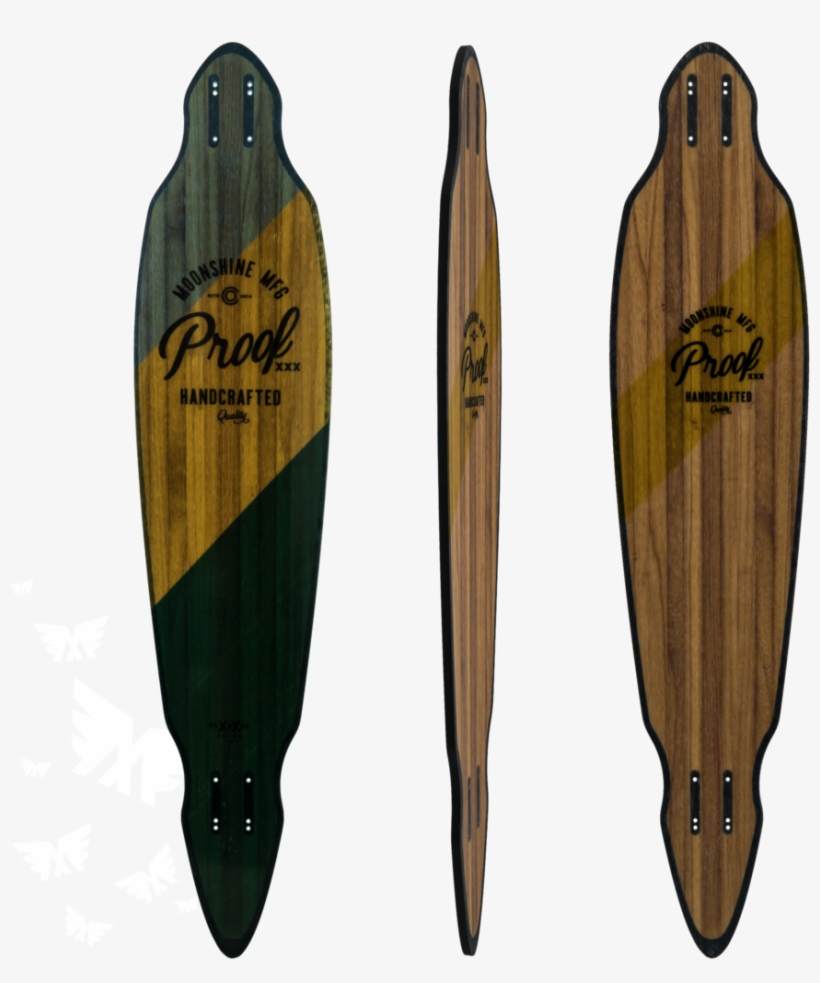 Moonshine Mfg 2018 Proof Longboard Skateboard Deck, transparent png
