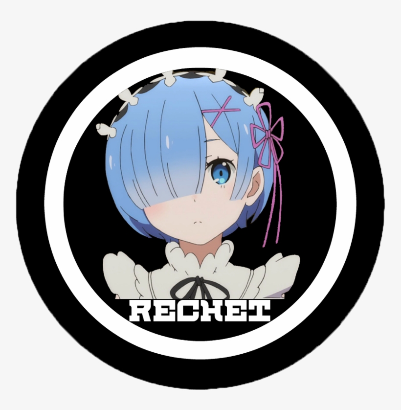 Rechet Girl Black White Logo Re Zero Blue, transparent png