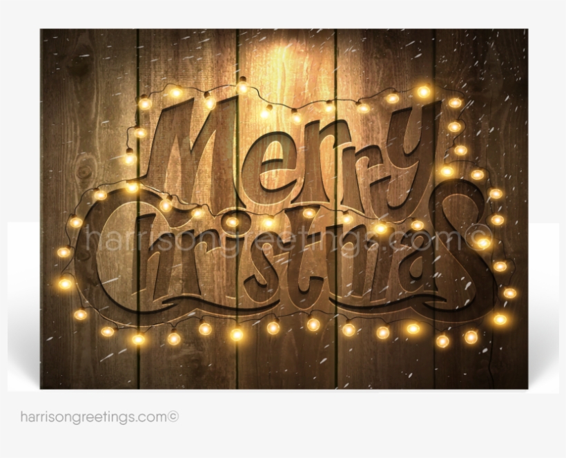 Rustic Wood Lights Christmas Holiday Postcards, transparent png